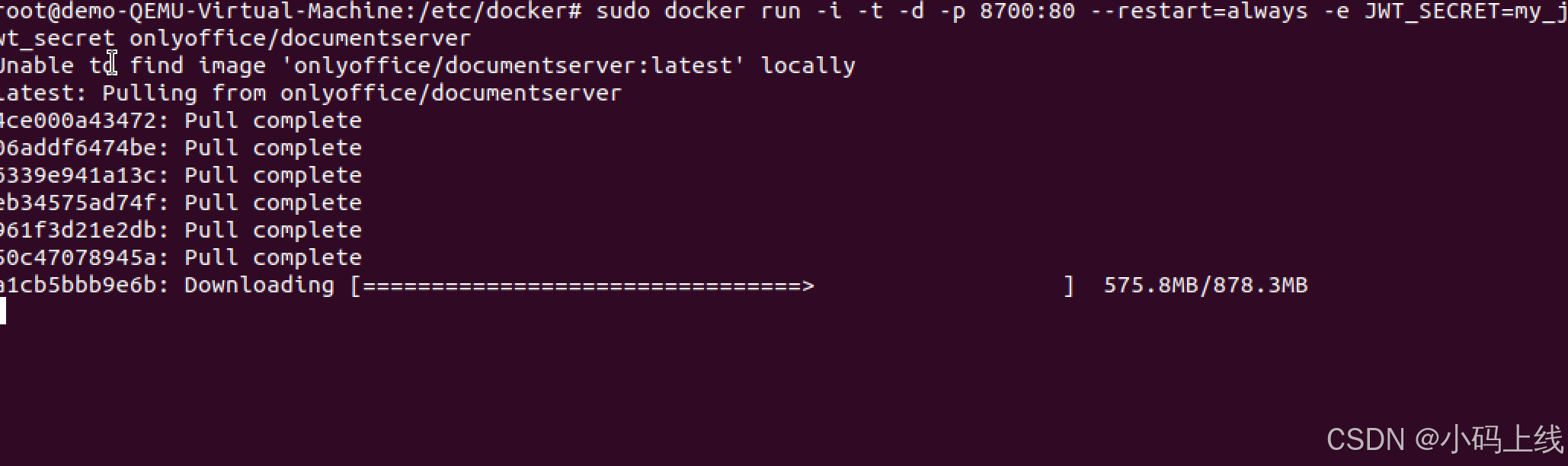 Install OnlyOffice with docker