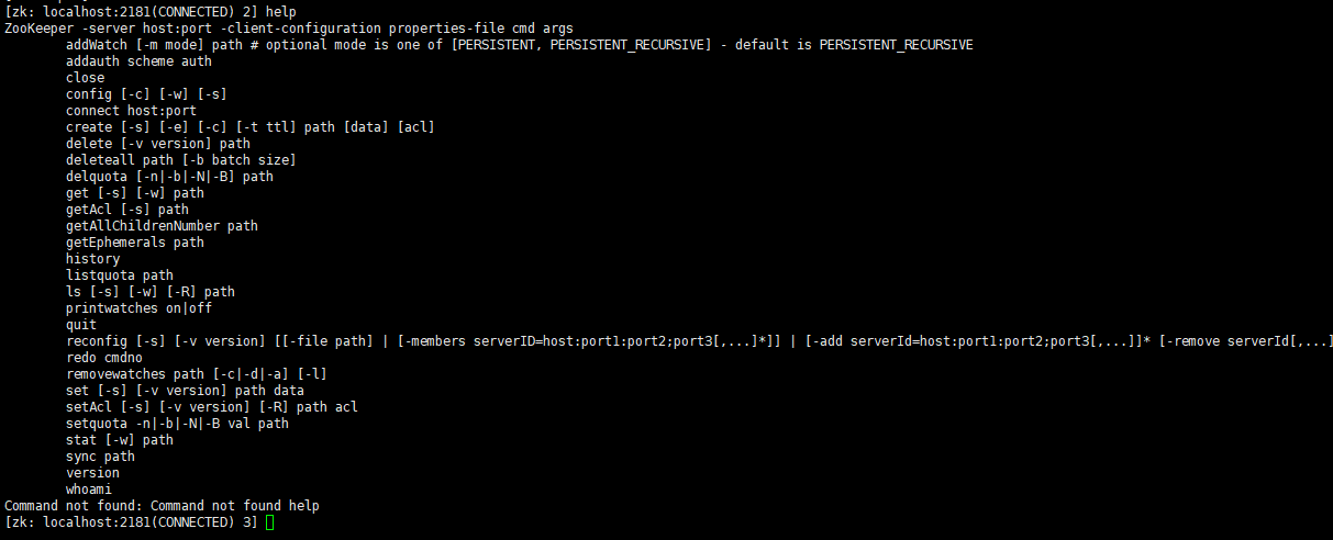 Zookeeper shell 的操作