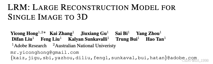 [ICLR-24] LRM: Large Reconstruction Model for Single Image to 3D