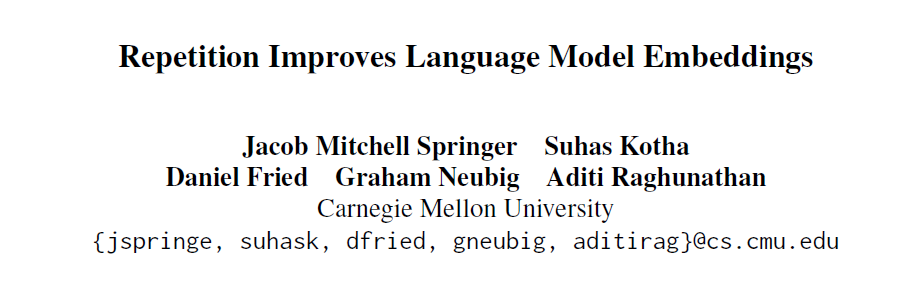 Repetition Improves Language Model Embeddings论文阅读笔记