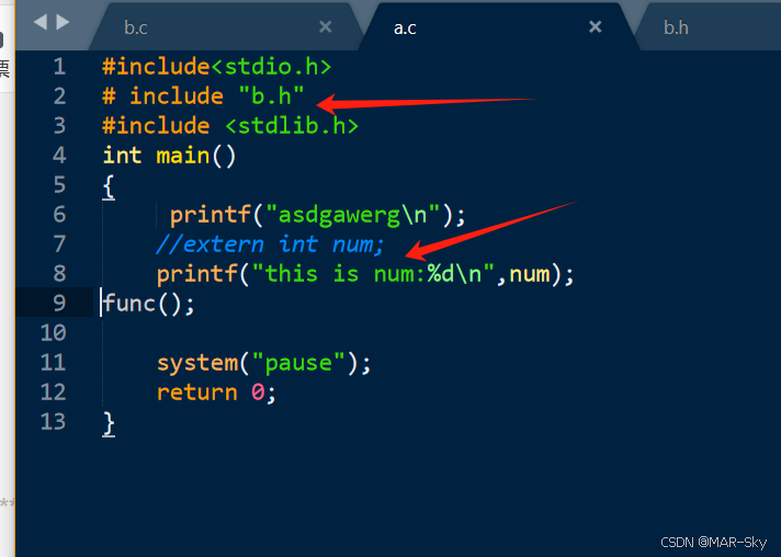 c语言中extern定义和引用其他文件的变量，（sublime text）单独一个文件编译不会成功