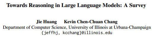 Towards Reasoning in Large Language Models: A Survey