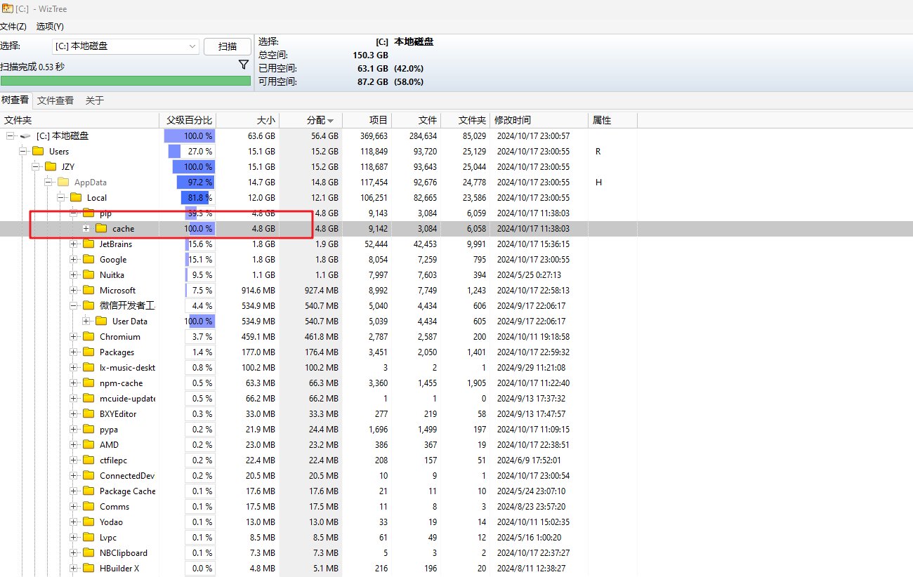 如何处理 Windows 系统中的 `C:\Users\用户名\AppData\Local\pip\cache` 文件夹