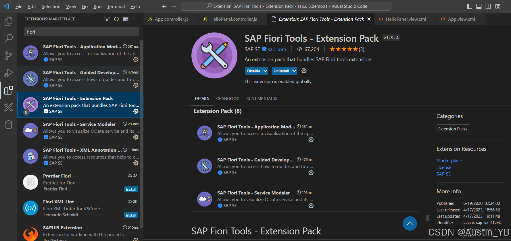 使用VSCode 安装SAP Fiori 开发所需插件