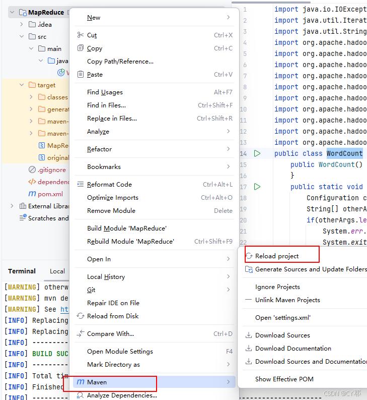 使用IDEA+Maven实现MapReduced的WordCount