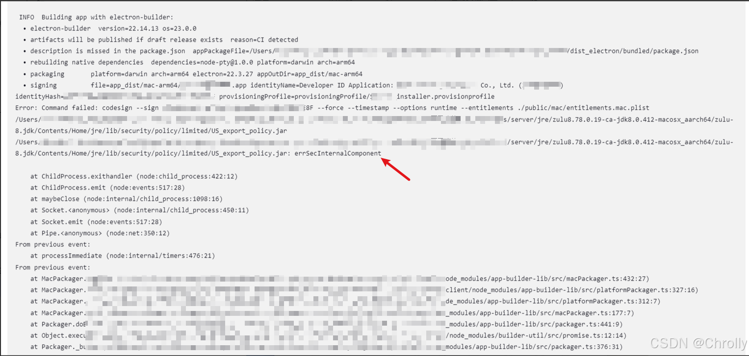 在macOS平台上通过Jenkins远程打包报错，提示errSecInternalComponent