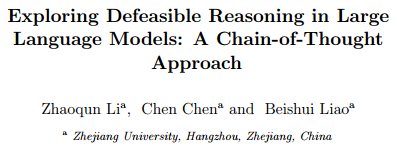 Exploring Defeasible Reasoning in Large Language Models: A Chain-of-Thought A