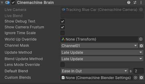 CinemachineBrain的属性简介