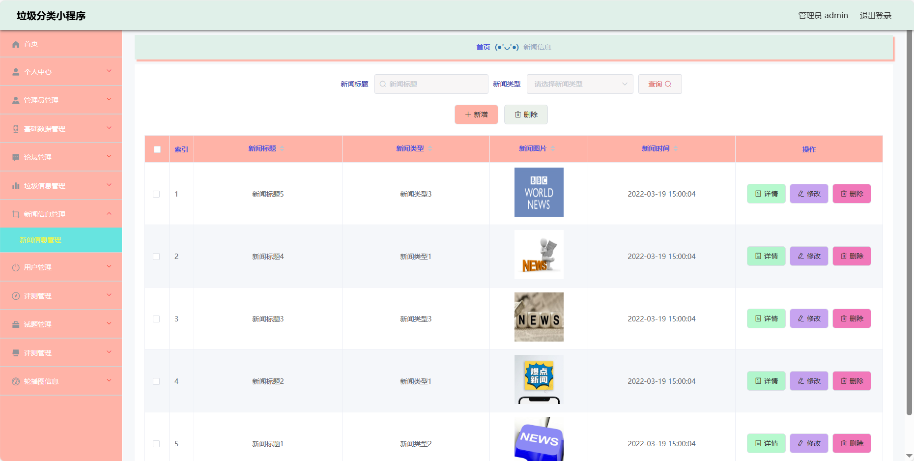 管理员-新闻信息管理