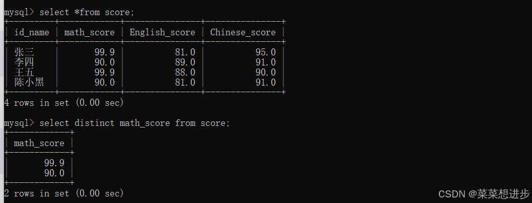 MySQL表操作（中）